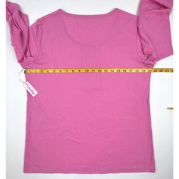 Urbanology Henley Top Pink Womens Large 3/4 Sleeve Lounge Pajama Pullover NEW - Picture 5 of 9